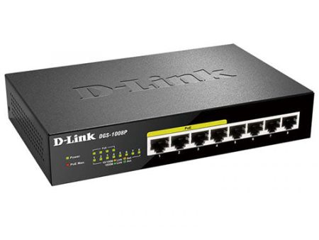 D-Link PoE Switch, 8 Port Ethernet Gigabit 4 PoE Ports 68W Budget (DGS-1008P) Cheap