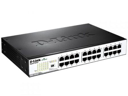 D-Link Fast Ethernet Switch, 24 Port Gigabit Unmanaged Fanless (DGS-1024D) For Sale