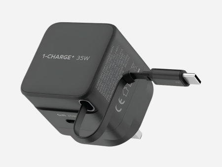 1-Charge 1-Port Gan with Built-in USB-C Cable Wall Charger Online Hot Sale