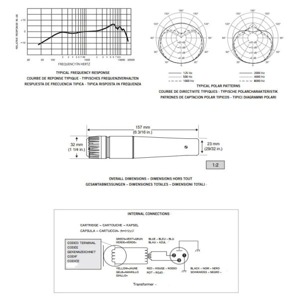 Shure SM57-LCE Dynamic Vocal Microphone for Instrument Amplification Supply