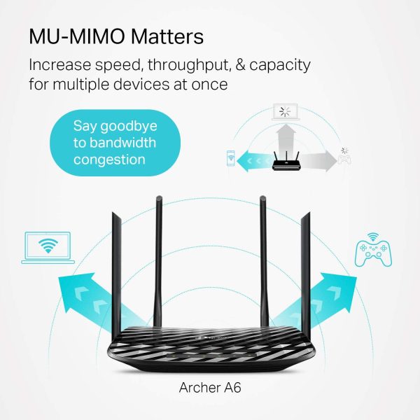 TP-Link AC1200 Gigabit WiFi Router (Archer A6) - 5GHz Dual Band Mu-MIMO Wireless Internet Router, Supports Guest WiFi and AP mode, Long Range Coverage For Cheap