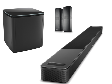 חבילת אולטרה פרימיום - מקרן קול Bose Smart Ultra Soundbar, סאבוופר וזוג רמקולי סראונד For Sale