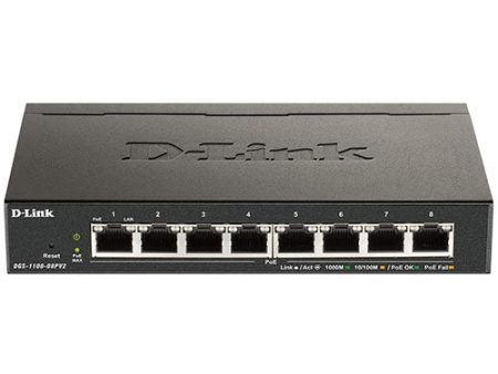 D-Link Ethernet PoE Switch, 8 Port Smart Managed (DGS-1100-08) For Sale