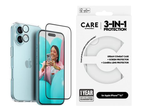 CARE By PanzerGlass iPhone 16 3-i-1 FLAGSHIP Bundle - Cover   Skærmbeskyttelse (UWF)   Kamerabeskyttelse - Gennemsigtig For Discount