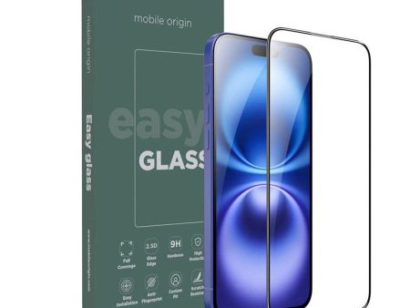 iPhone 15   16 Mobile Origin EasyGlass Skærmbeskyttelsesglas - Gennemsigtig   Sort Kant Online Hot Sale