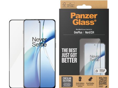 OnePlus Nord CE4 (5G) PanzerGlass Ultra Wide Fit Skærmbeskyttelse - Platinum Strength - Sort Kant For Sale