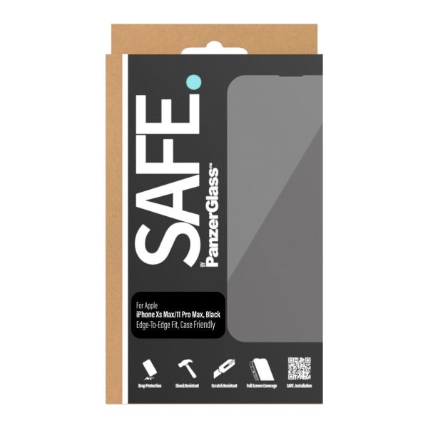 SAFE by PanzerGlass Edge-to-Edge Fit Skærmbeskyttelse - iPhone XS Max iPhone 11 Pro Max - Gennemsigtig Sort Kant Supply