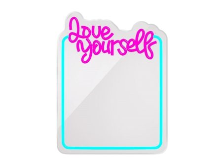 Forever Light LED Neon Lys Spejl -  Love Yourself  on Sale