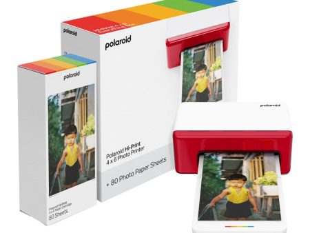 Polaroid Hi-Print Mobil Fotoprinter 4 x6  m. 80 Stk. Fotopapir - Hvid   Rød Online now