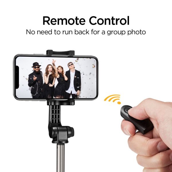 Spigen S540W Selfie Stick - Selfie Stang m. Tripod & Knapudløser - Sort (DEMO) Hot on Sale